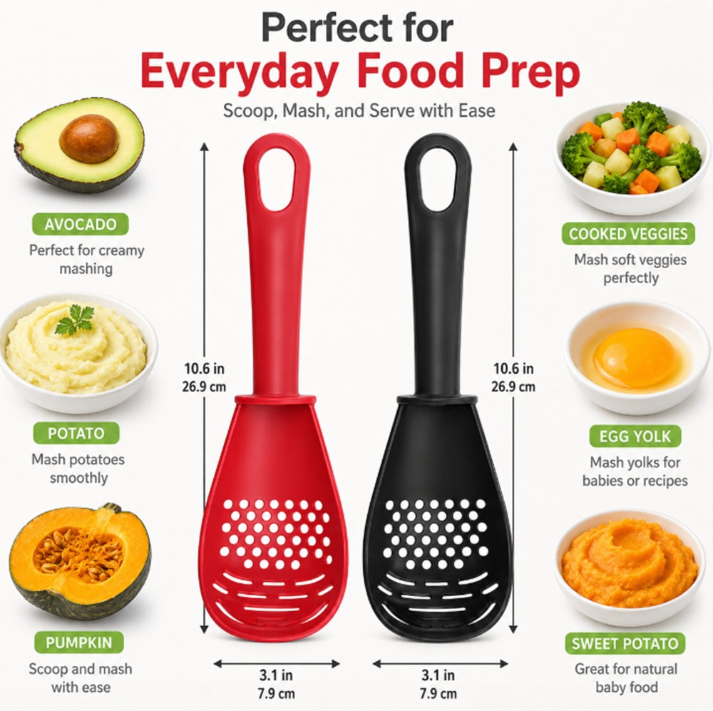 2-Piece Heat-Resistant Cooking Skimmer & Scoop Strainer Set | TIKA