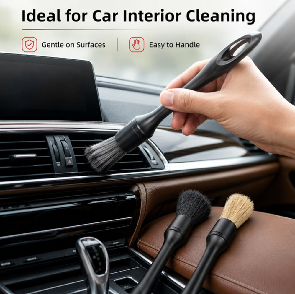 3-Pack Car Detailing Brushes for Wheels & Interior | TIKA