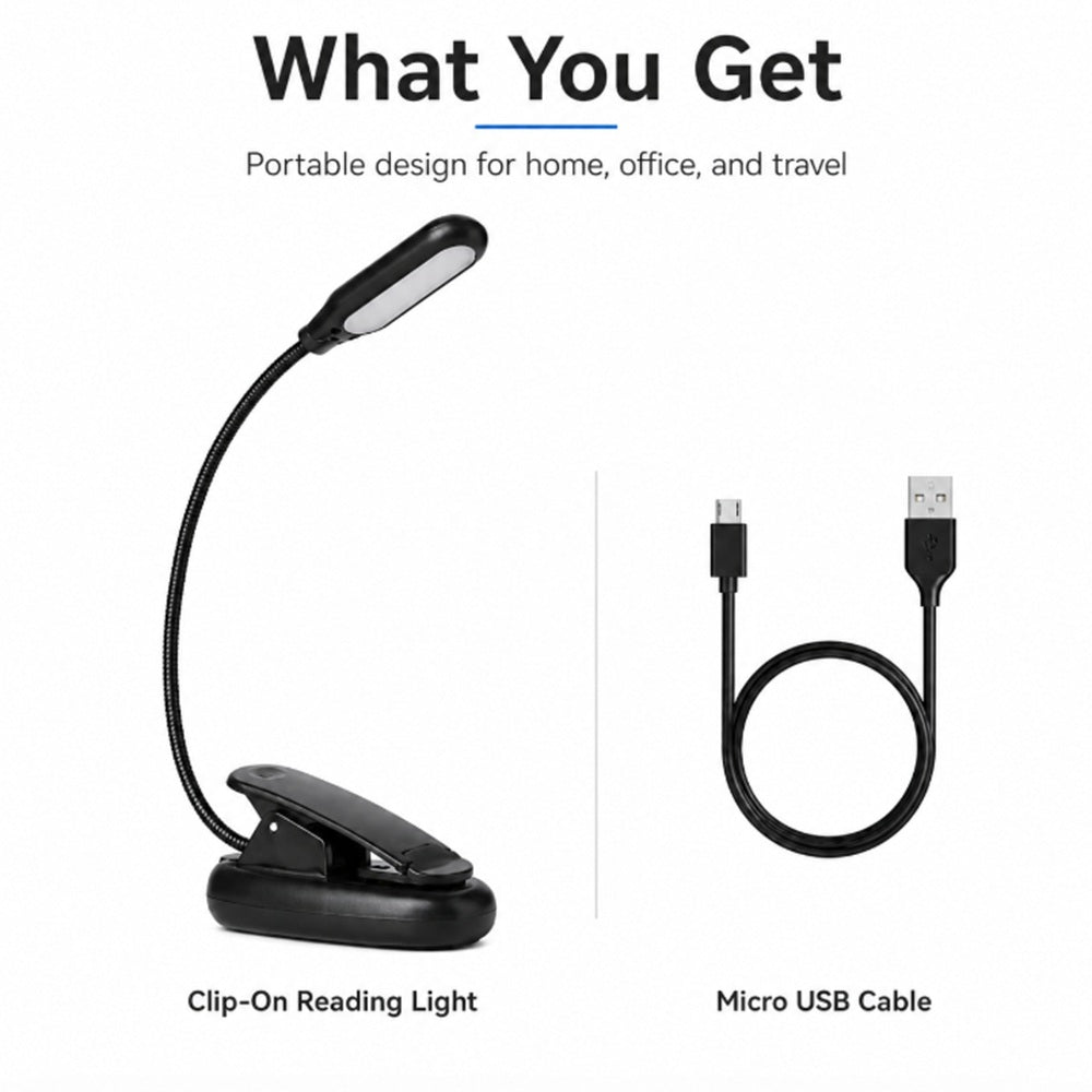 USB Rechargeable LED Clip-On Book Light | TIKA