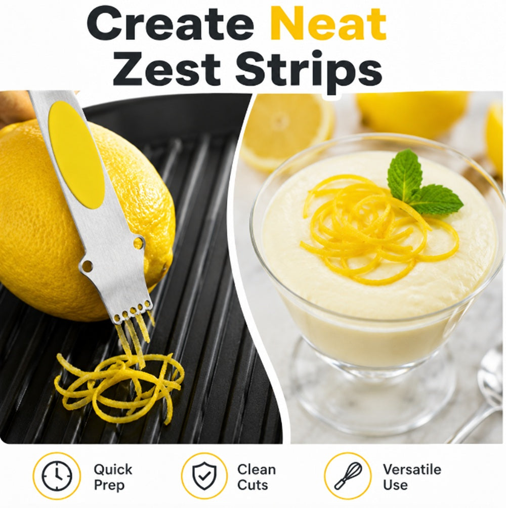 3-in-1 Stainless Steel Lemon Zester, Grater & Citrus Peeler | TIKA