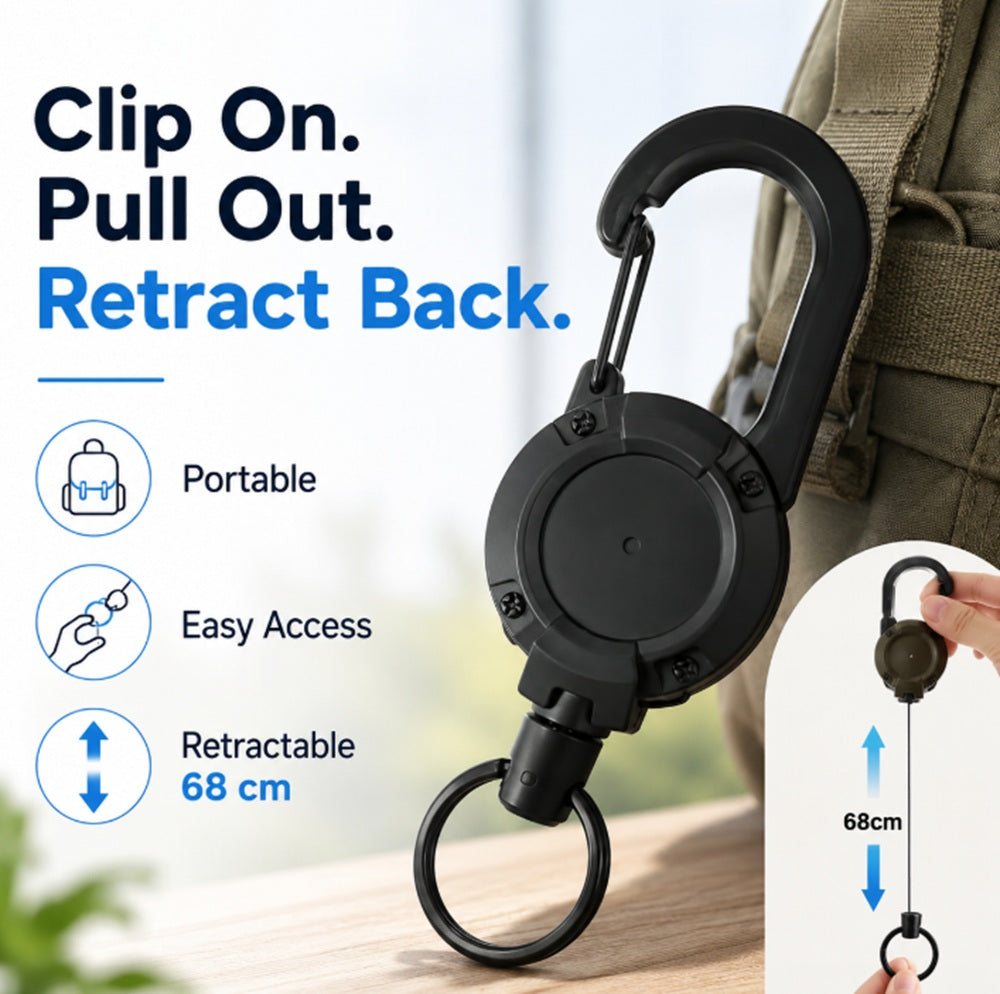 Heavy-Duty Retractable Keychain & Badge Holder | TIKA