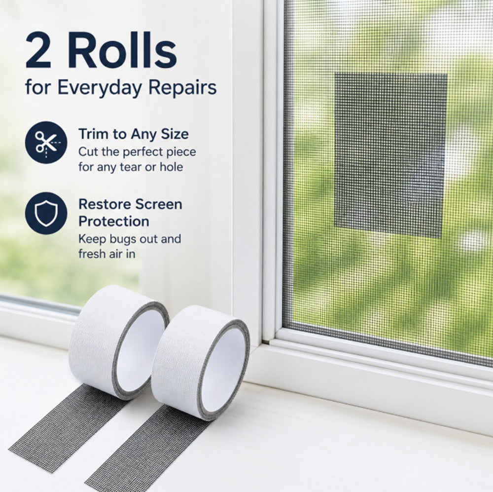 2-Pack Self-Adhesive Fiberglass Screen Repair Tape | TIKA