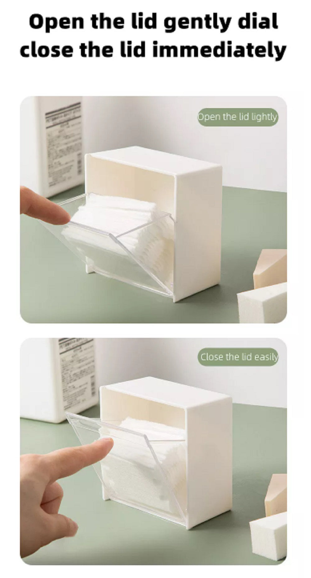Wall-Mounted Cotton Swab Holder with Clamshell Lid | TIKA