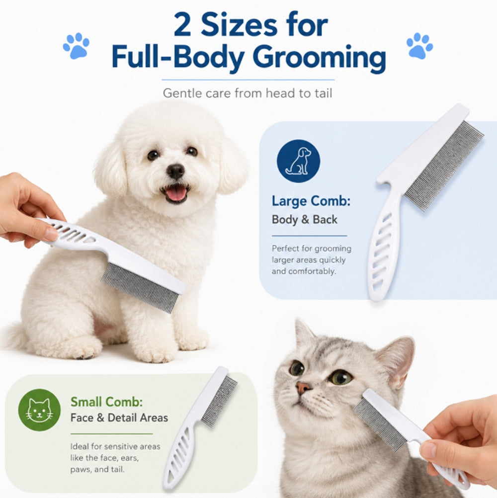 2-Pack Stainless Steel Pet Detangling Combs | TIKA