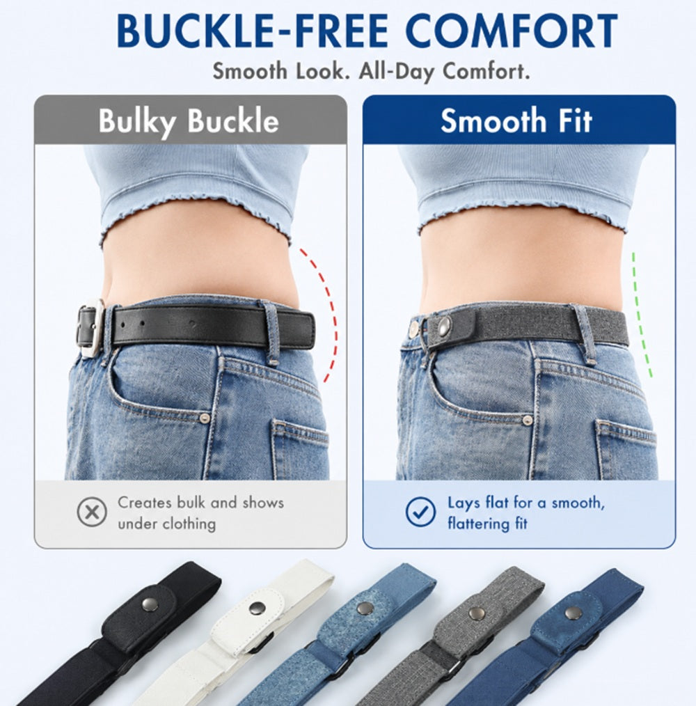 5-Pack Buckle-Free Elastic Waist Belts | TIKA