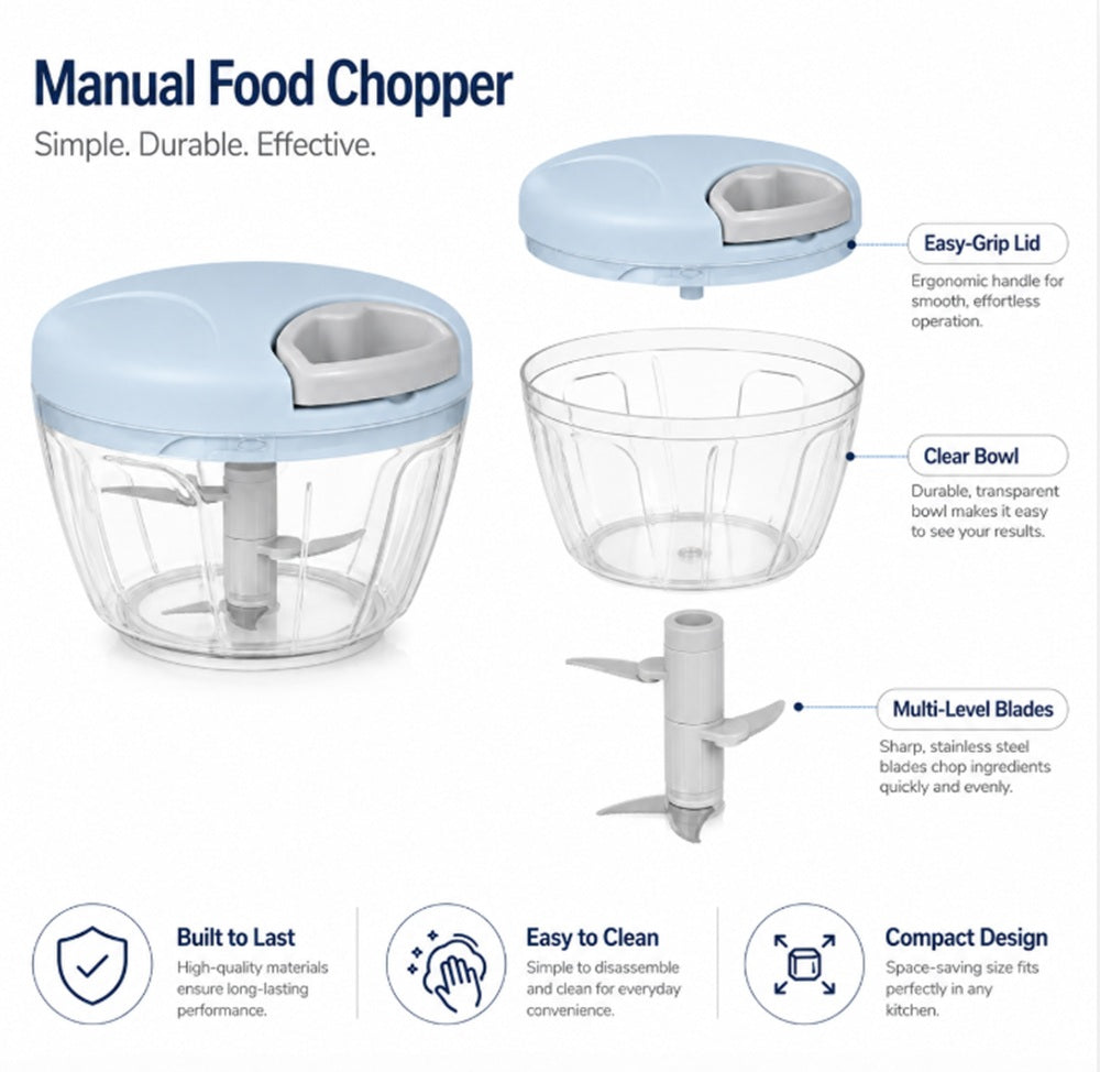 Hand-Pull Manual Food Chopper for Onion & Garlic | TIKA