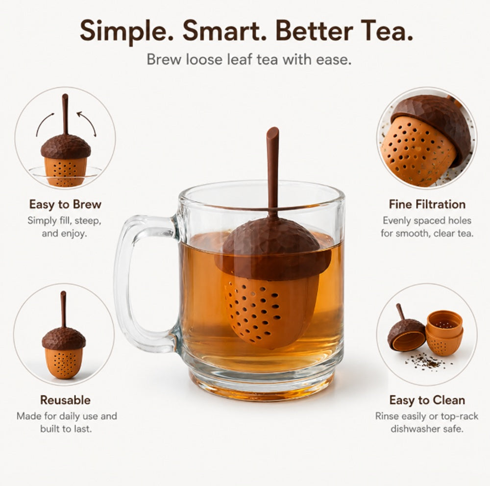 Pine Cone Silicone Tea Infuser with Long Handle for Loose-Leaf Tea | TIKA
