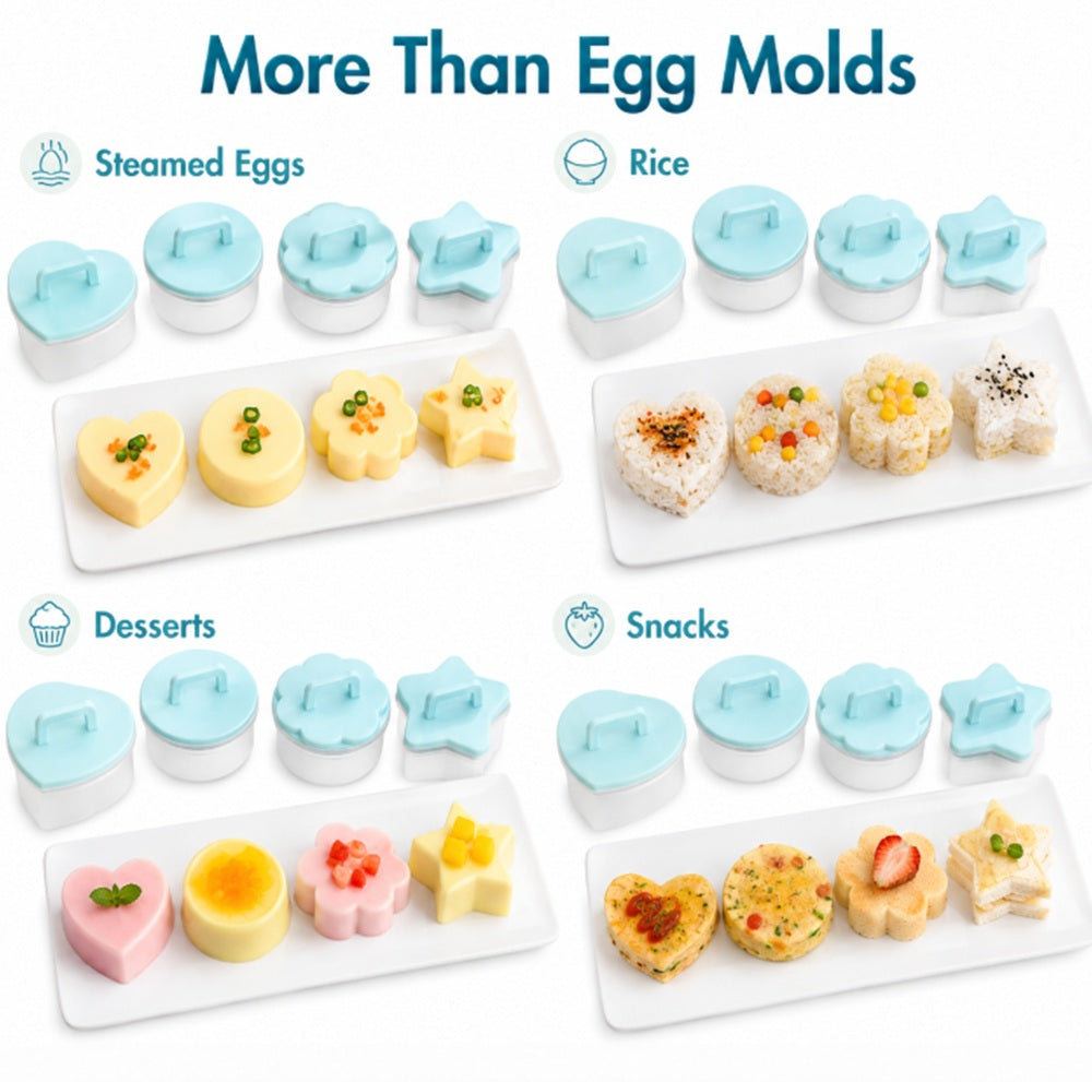4-Pack Cartoon Egg Steamer Molds for Breakfast & Bento | TIKA