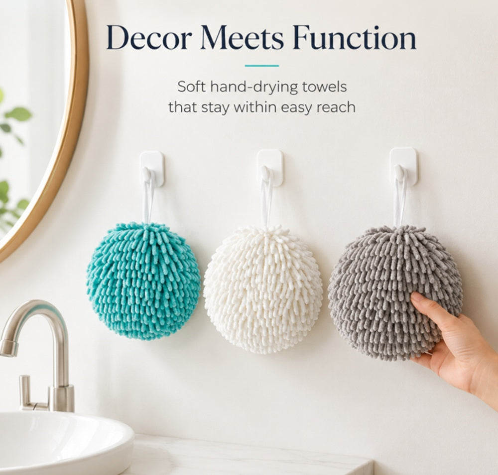 3-Pack Absorbent Hanging Hand Towel Balls | TIKA