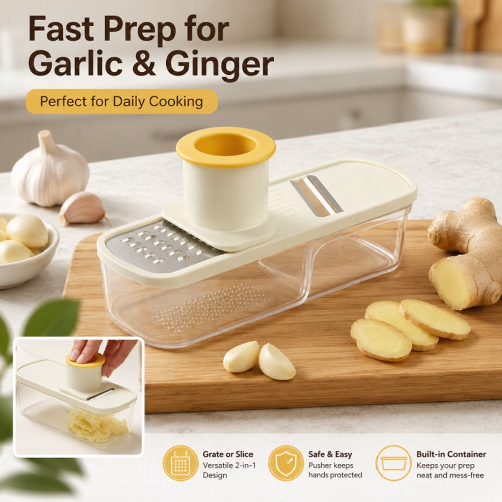 3-in-1 Mini Ginger & Garlic Slicer with Guard | TIKA