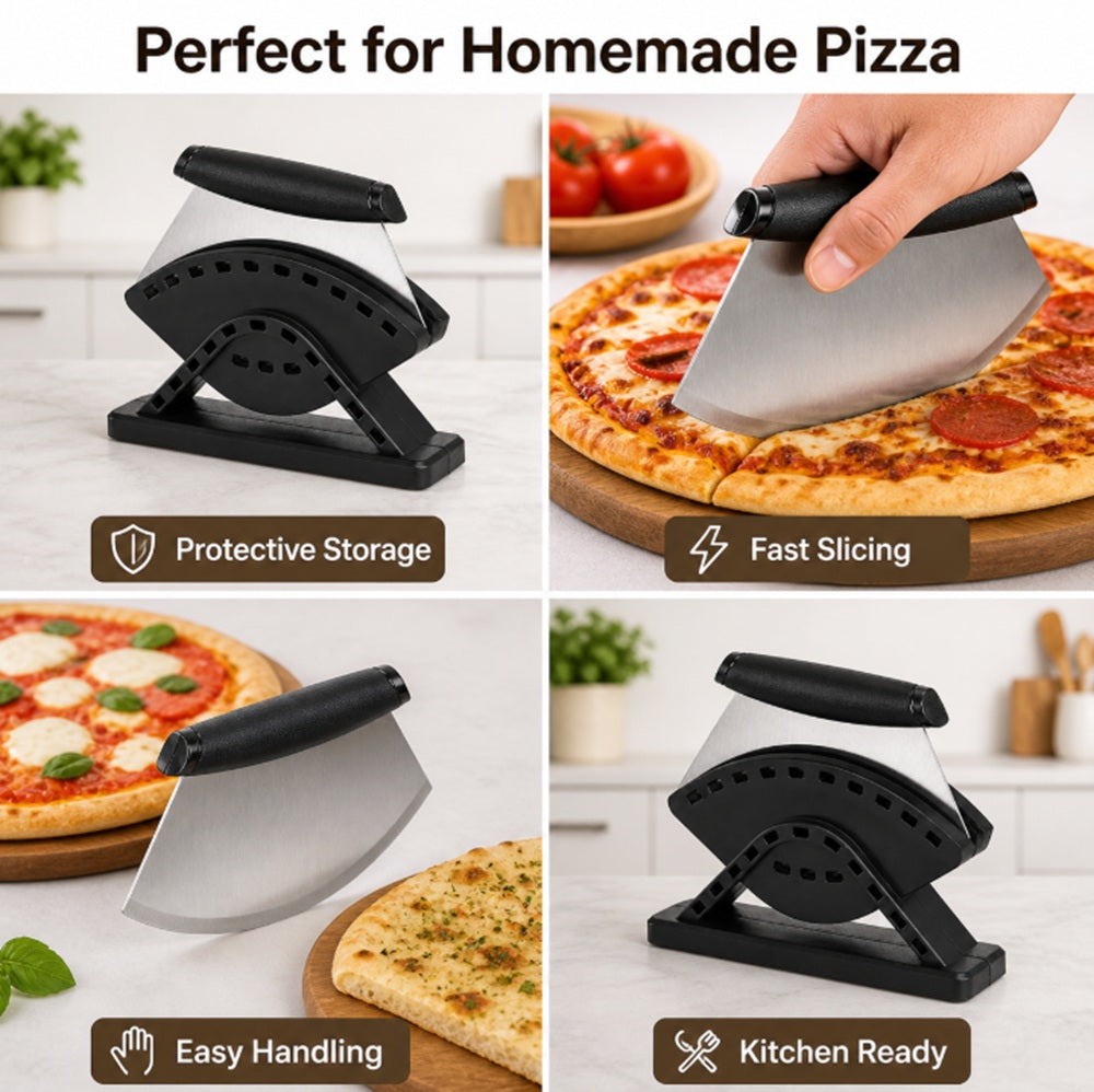 Heavy-Duty Stainless Steel Pizza Cutter Wheel with Protective Cover | TIKA