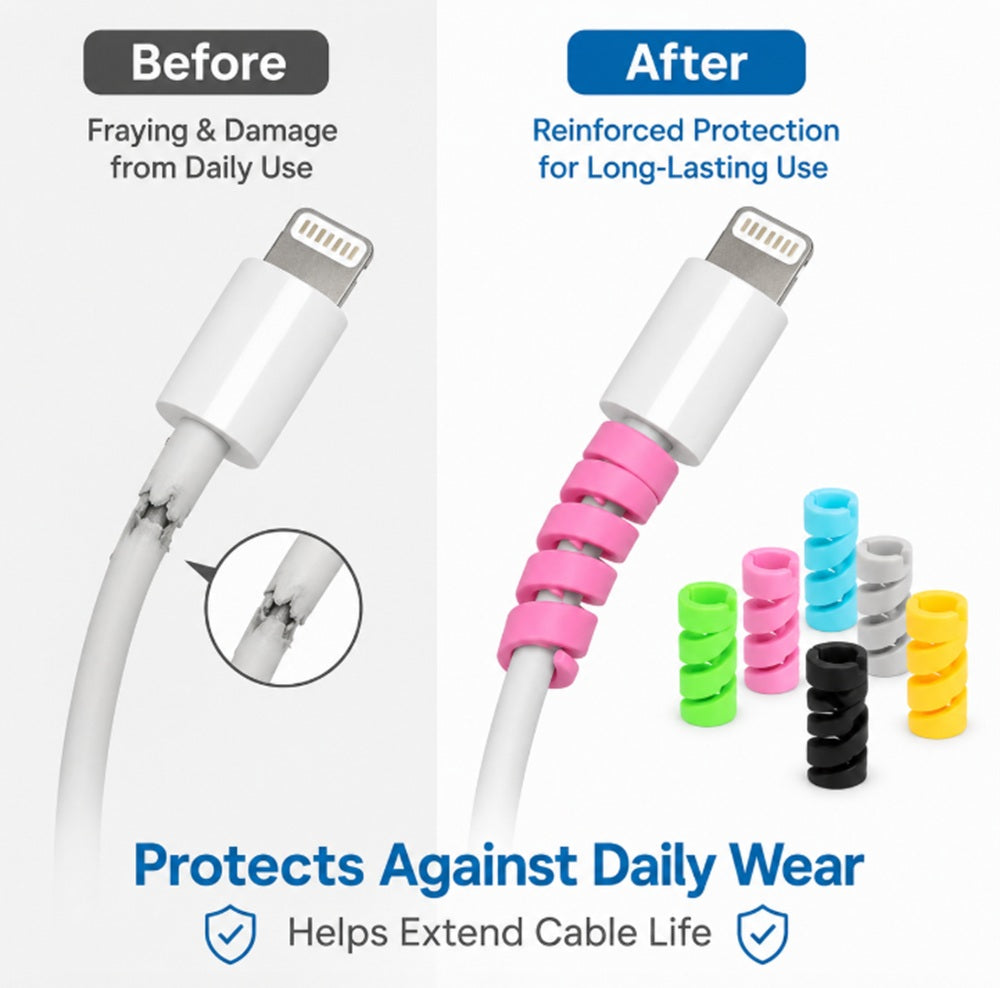 24-Pack Silicone Spiral Charging Cable Protectors | TIKA