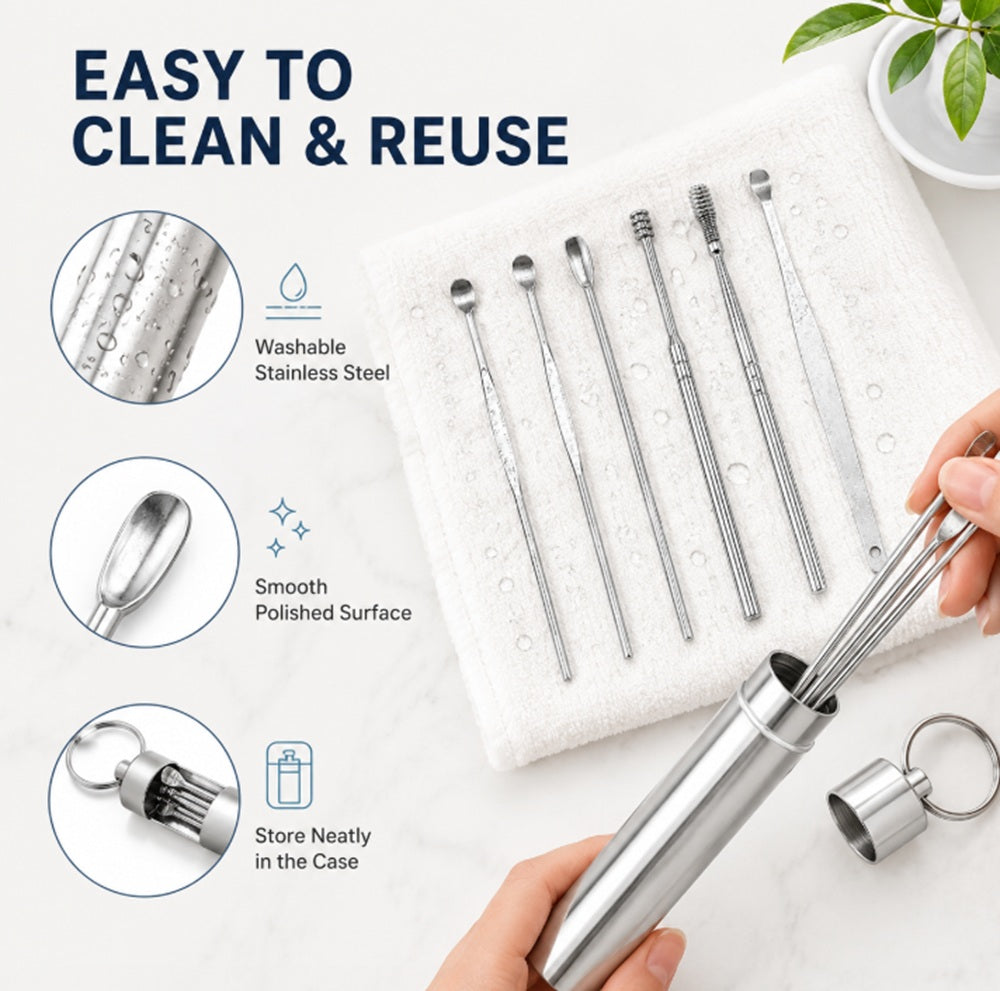 6-Piece Ear Cleaning Spoon & Pick Tool Set | TIKA