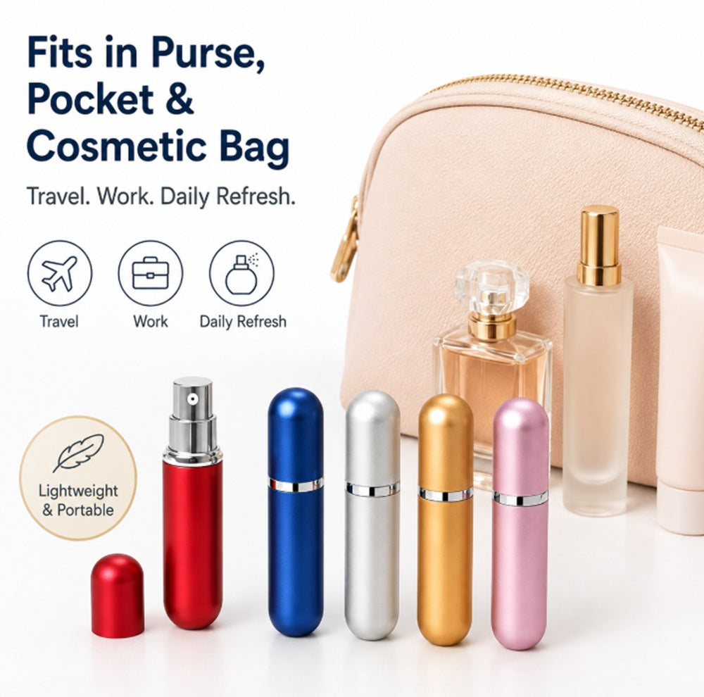 5-Pack 10ml Refillable Travel Perfume Atomizers | TIKA