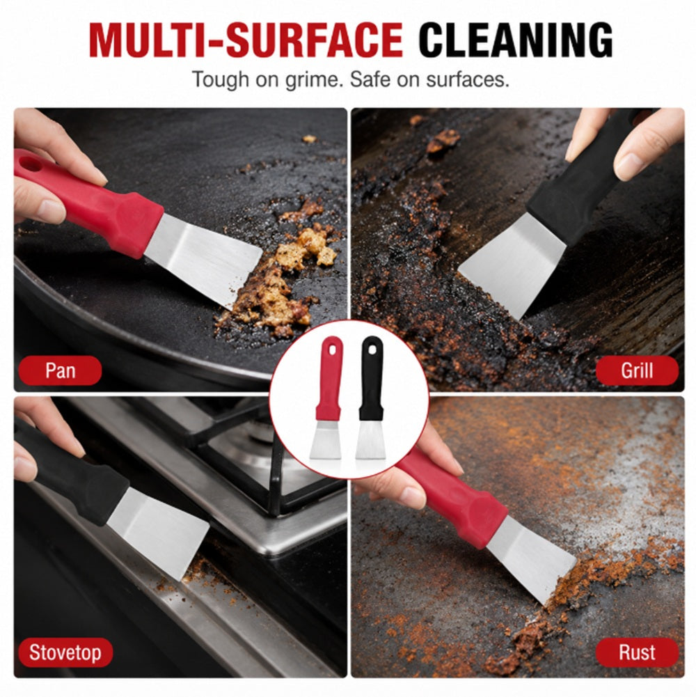 2-Piece Stainless Steel Kitchen Spatula & Scraper Set | TIKA