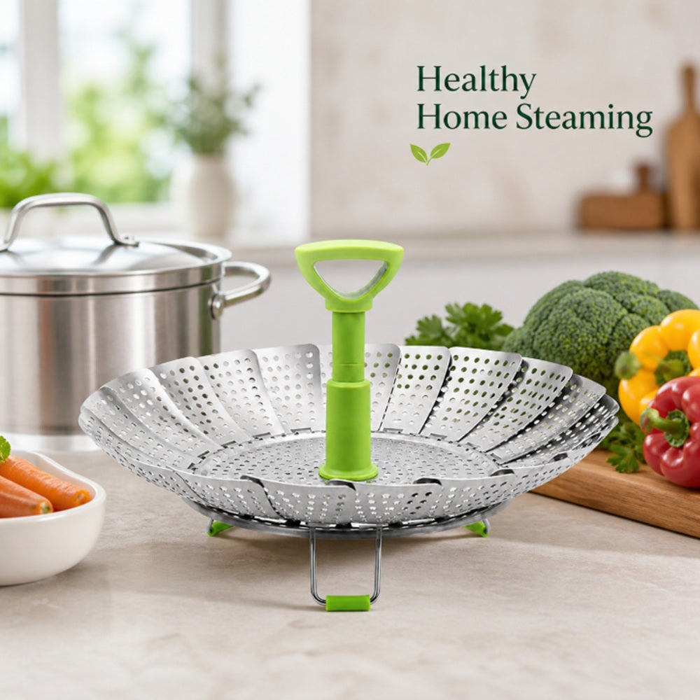 5.5–9 in Folding Stainless Steel Steamer Basket | TIKA