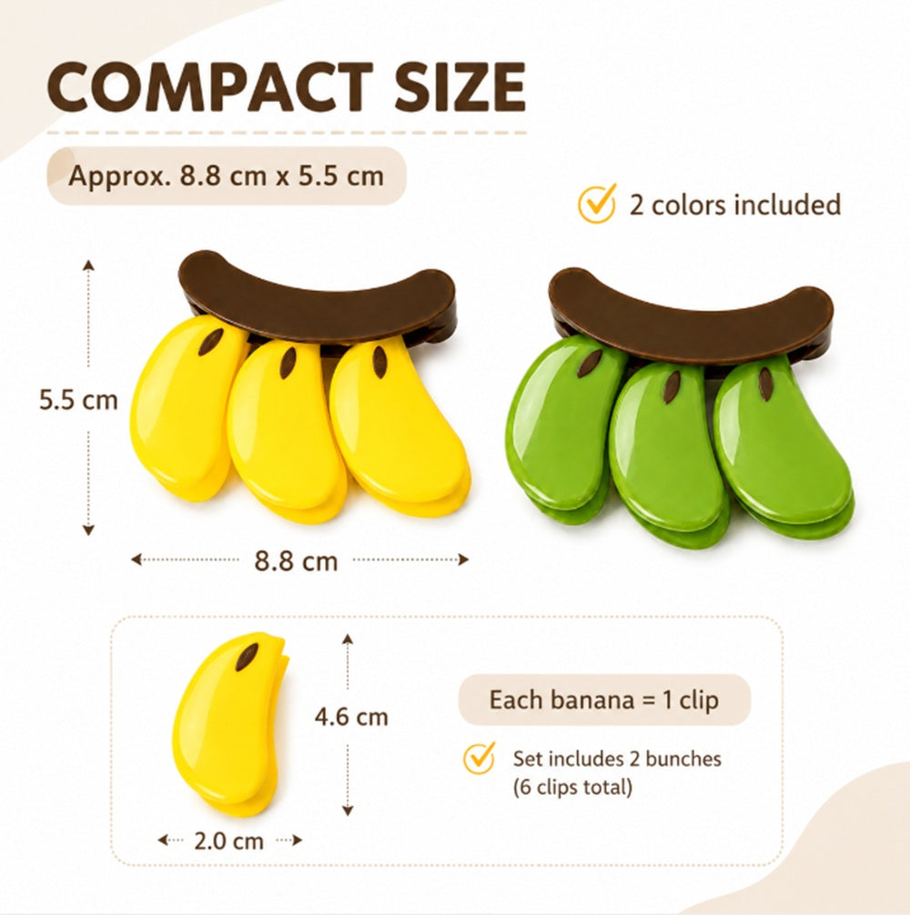 2-Pack Banana-Shaped Magnetic Bag Clips | TIKA