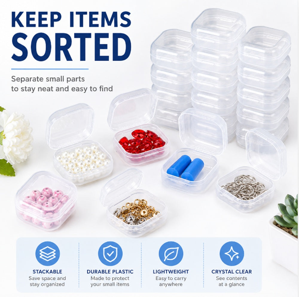 40-Pack Mini Plastic Storage Boxes | TIKA
