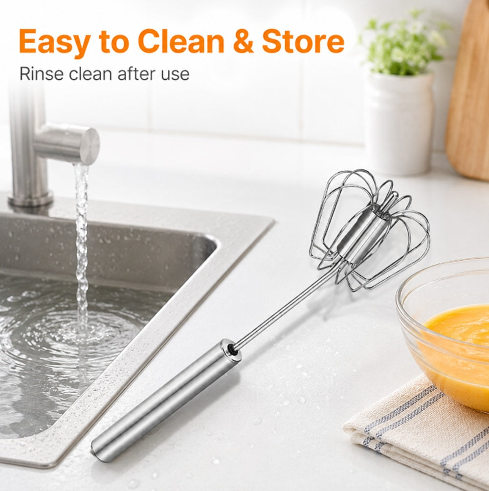 Stainless Steel Push Whisk & Manual Egg Beater | TIKA
