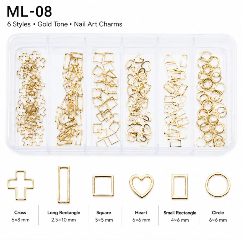 3D Nail Art Rhinestone & Gold-Tone Charm Kit | TIKA