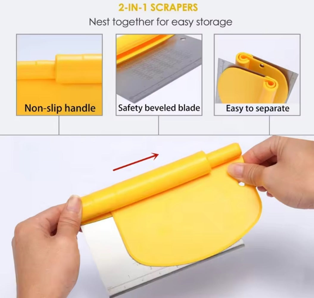 Stainless Steel Bench Scraper & Dough Cutter with Scale – TIKA
