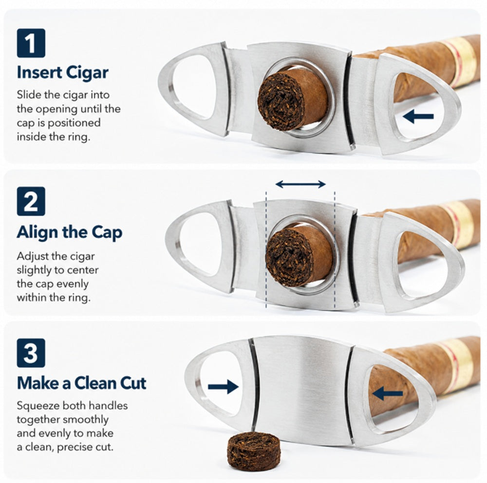 Stainless Steel Double-Blade Cigar Cutter | TIKA