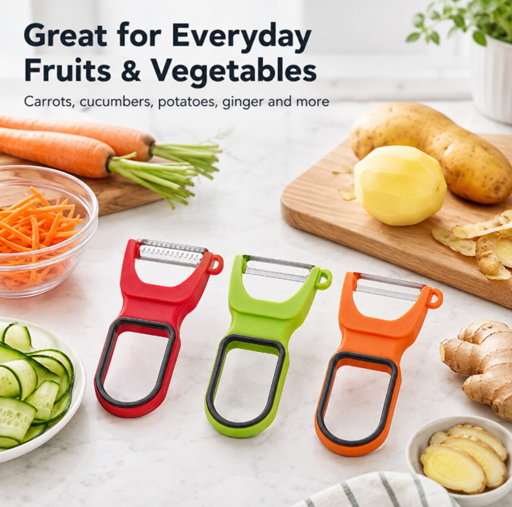 Stainless Steel Swivel Vegetable & Fruit Peelers, 3 Pack – TIKA