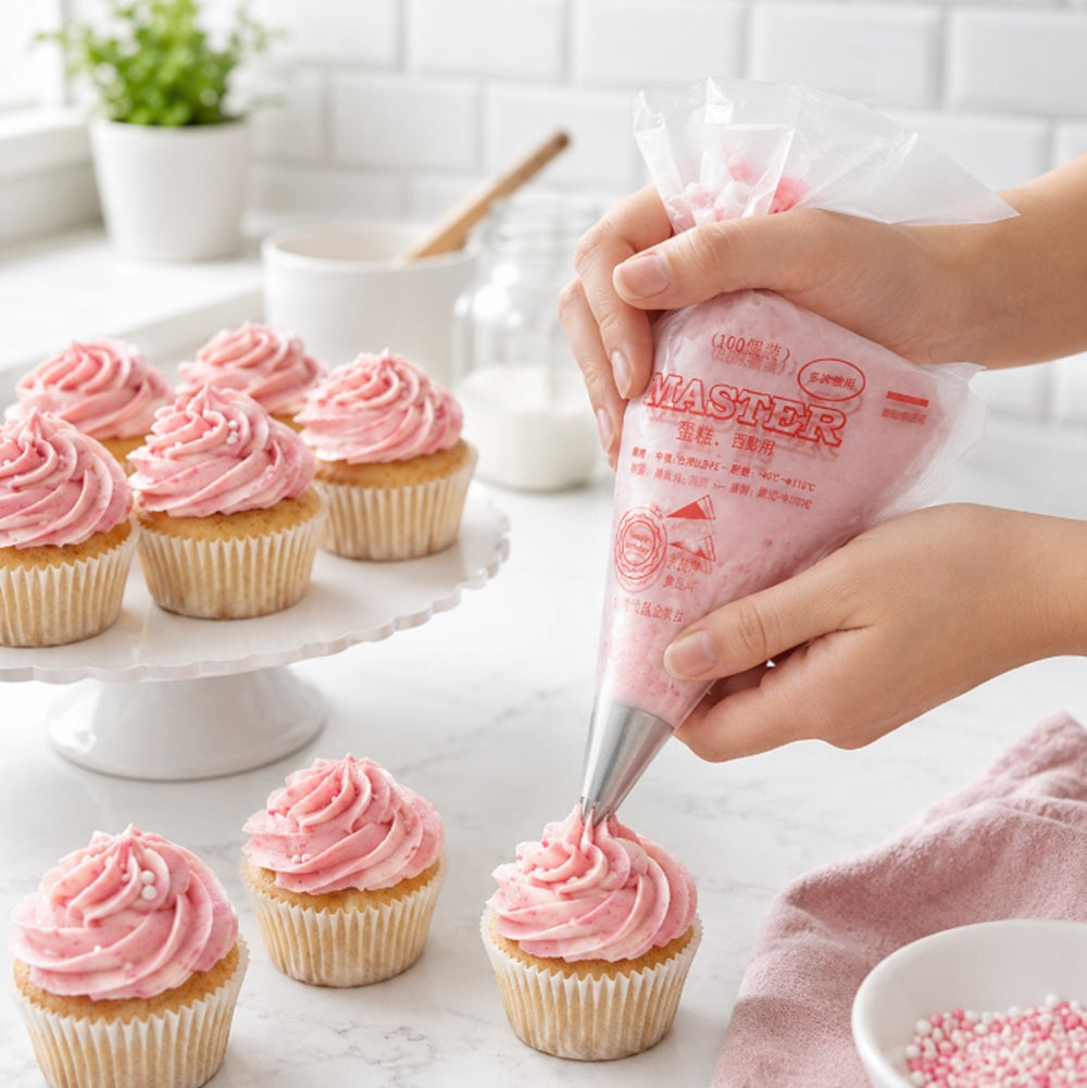 100-Pack Disposable Pastry Piping Bags | TIKA