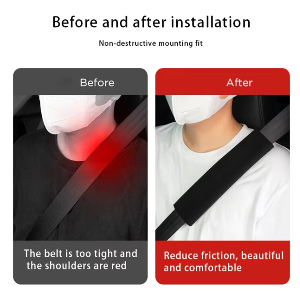 2-Pack Soft Seat Belt Shoulder Pad Covers | TIKA
