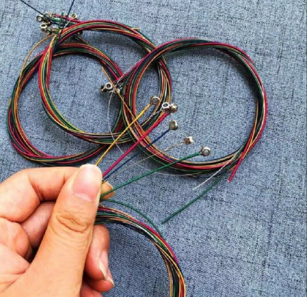 3 Sets Colorful Steel Acoustic Guitar Strings | TIKA