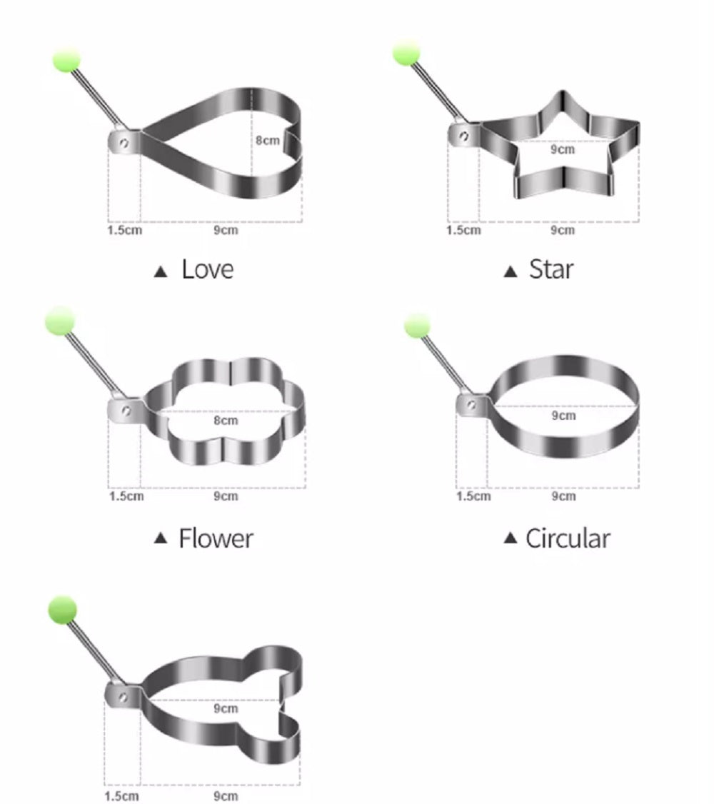 5-Pack Stainless Steel Nonstick Egg & Pancake Rings | TIKA