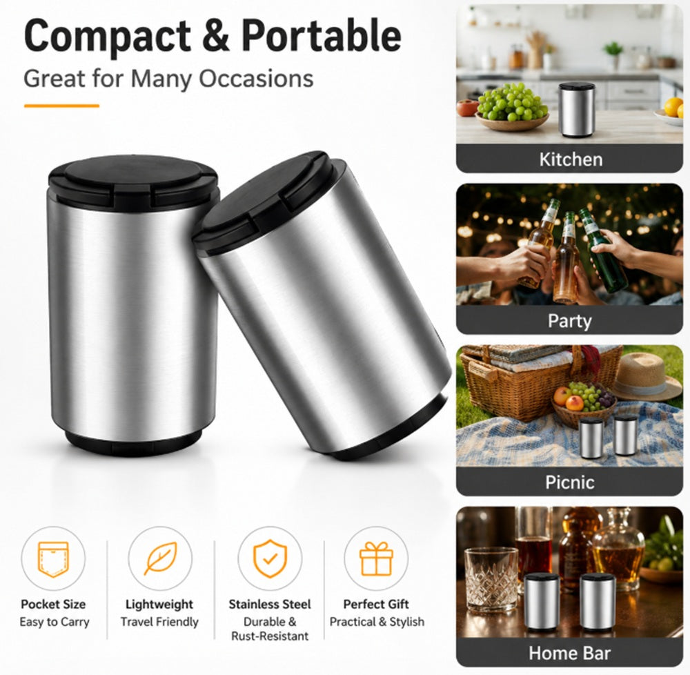 2-Pack Stainless Steel Push-Down Bottle Openers | TIKA