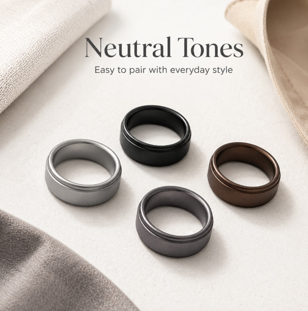 4-Pack Silicone Wedding Rings for Men & Women | TIKA