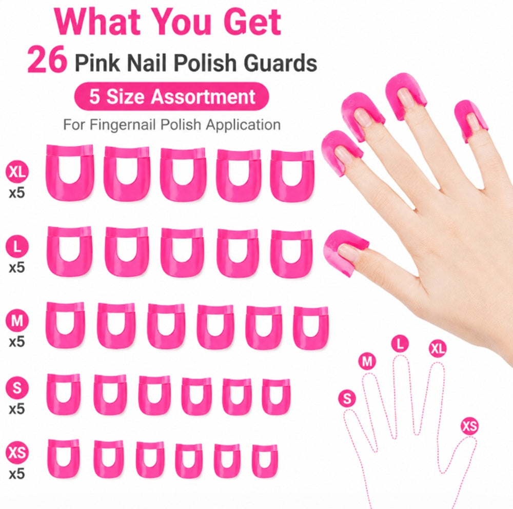 26-Piece Reusable U-Shaped Nail Polish Protector Set | TIKA