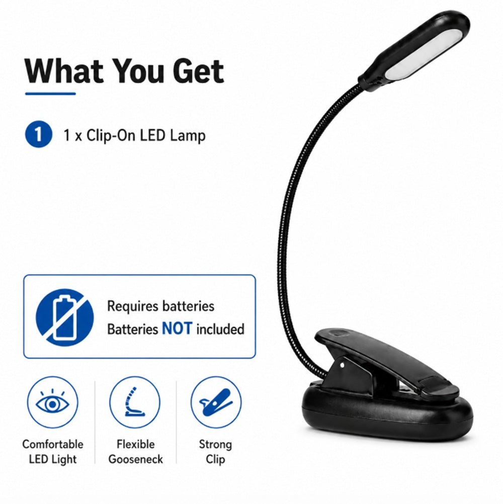USB Rechargeable LED Clip-On Book Light | TIKA
