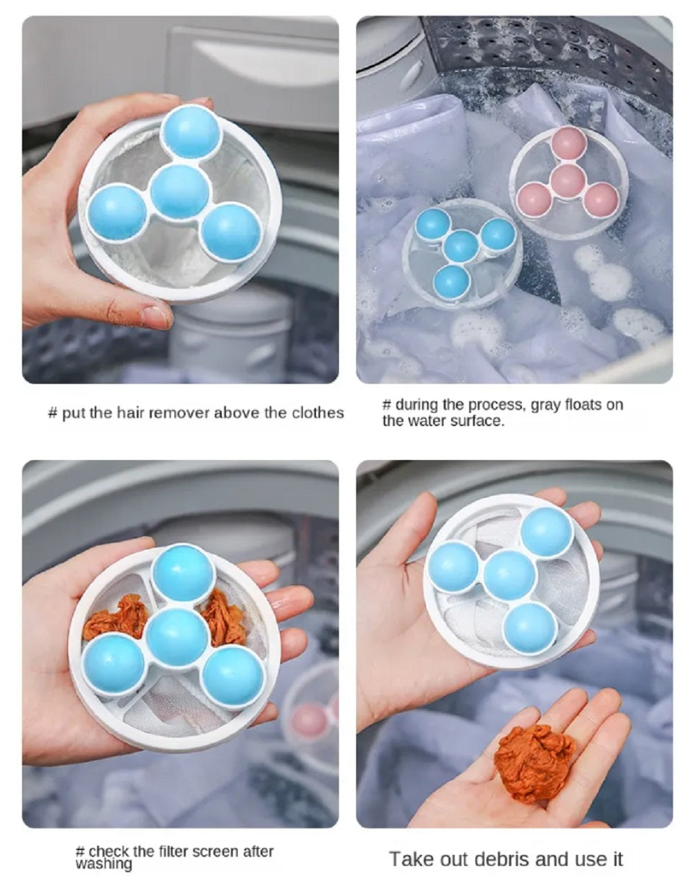 3-Pack Floating Mesh Laundry Lint Catcher Bags | TIKA