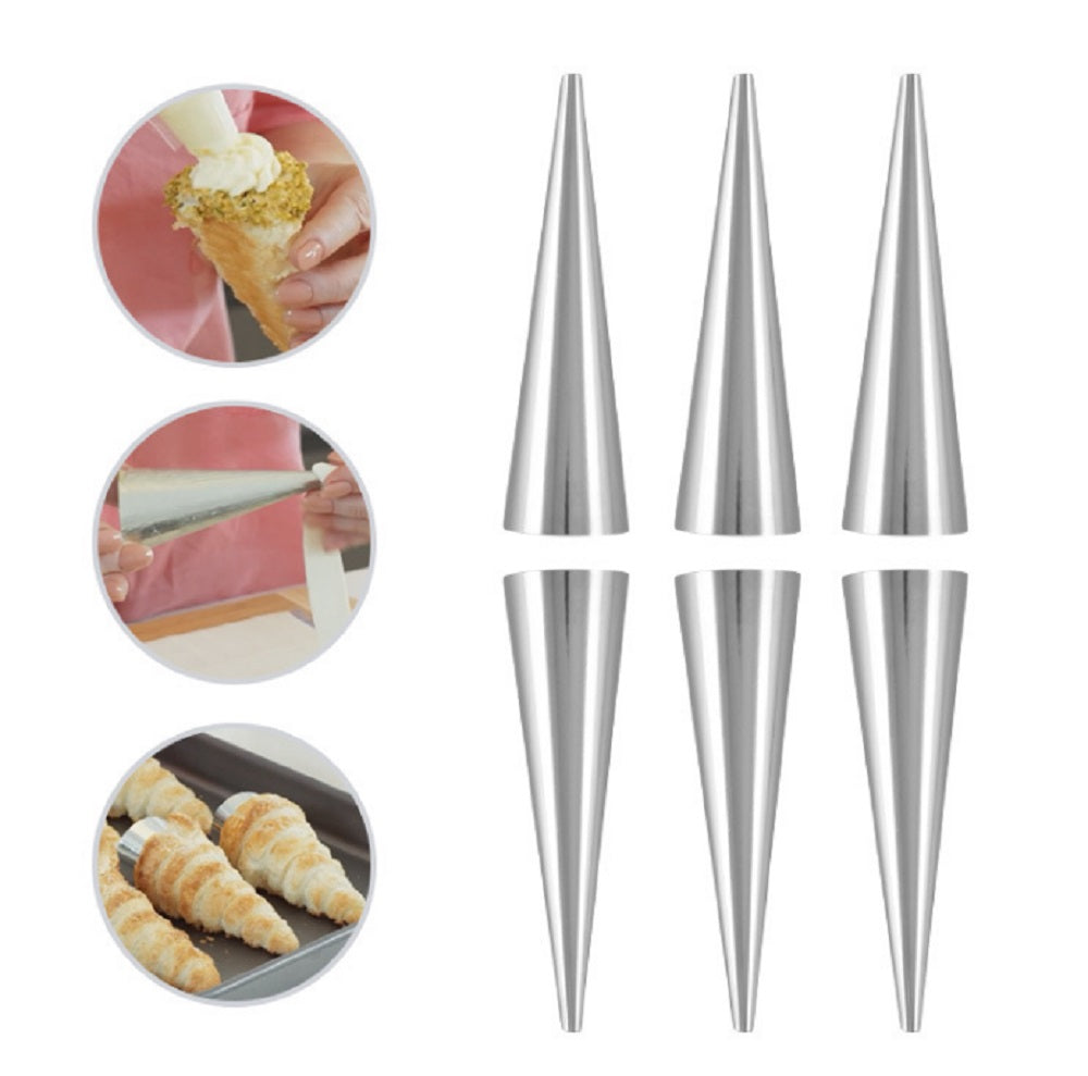 12-Piece Stainless Steel Cream Horn and Cannoli Mold Set | TIKA