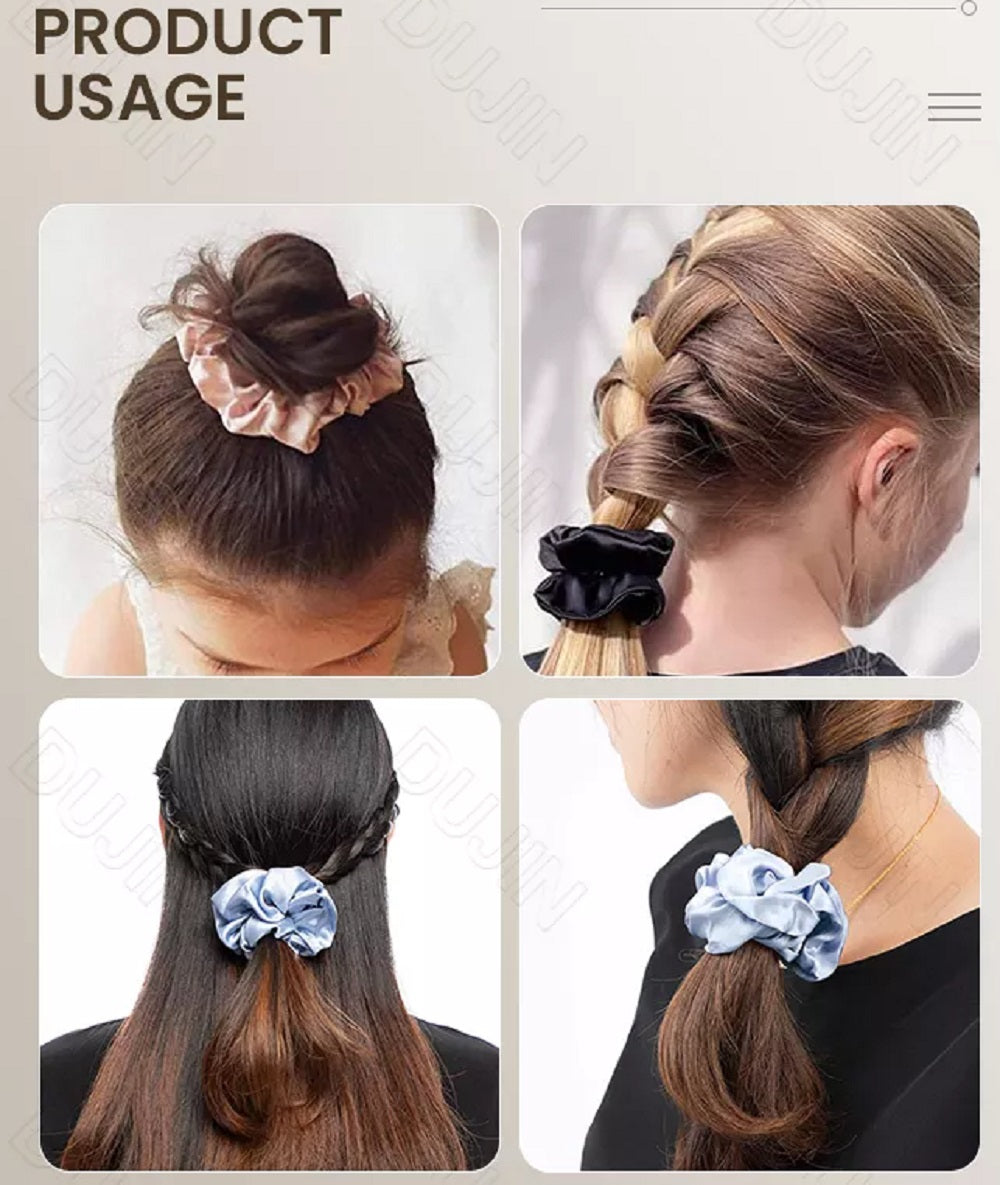 5-Pack Soft Satin Hair Scrunchies | TIKA