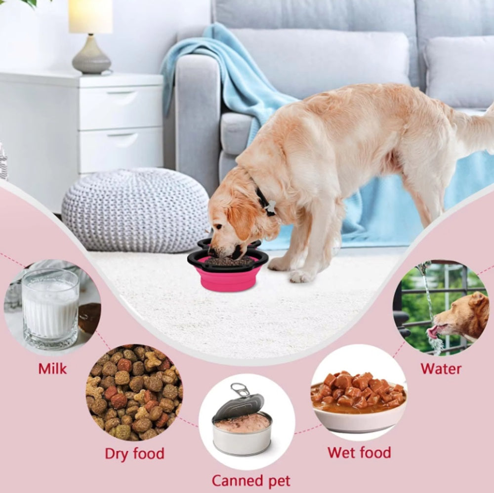 2-in-1 Collapsible Silicone Dog Food & Water Bowl Set | TIKA