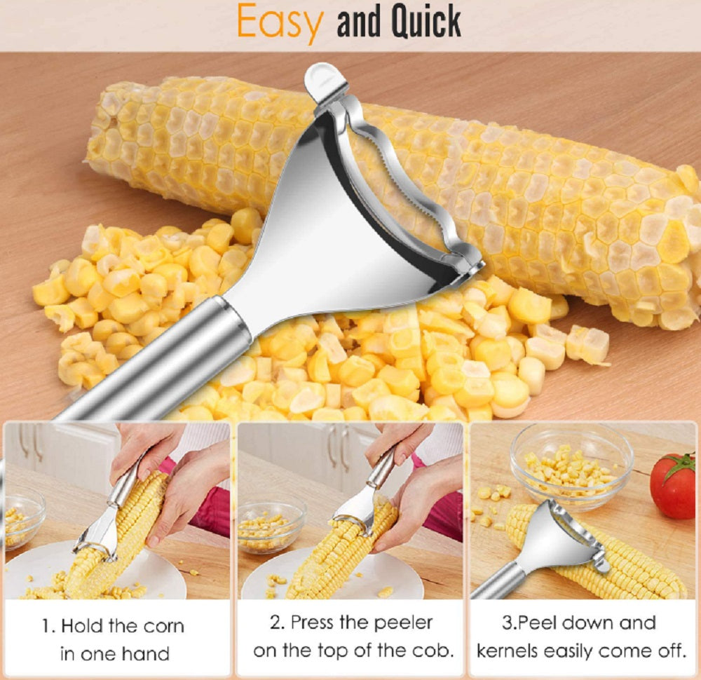 Stainless Steel Corn Peeler & Kernel Stripper, 1 Pack – TIKA