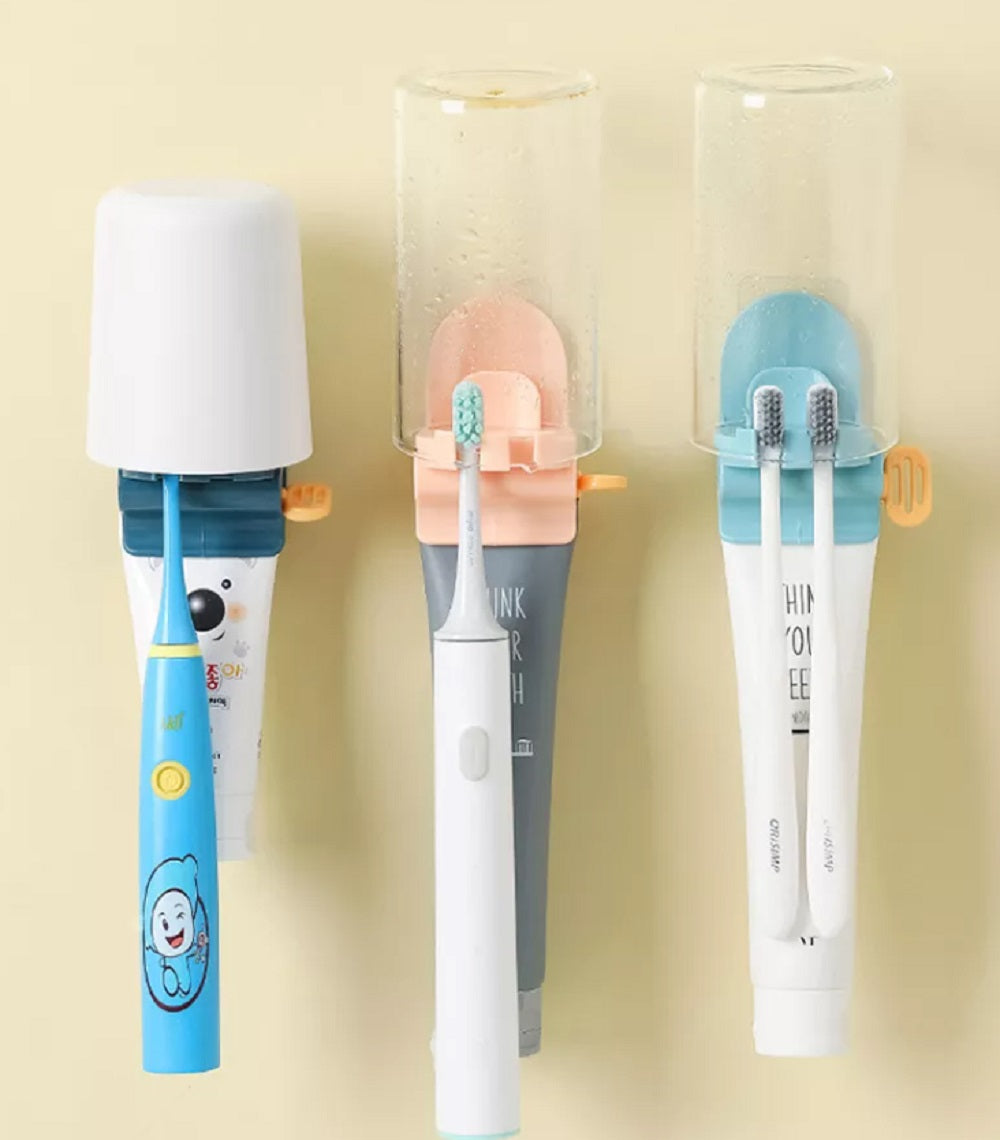 3-in-1 Wall-Mount Toothpaste Dispenser & Toothbrush Holder | TIKA