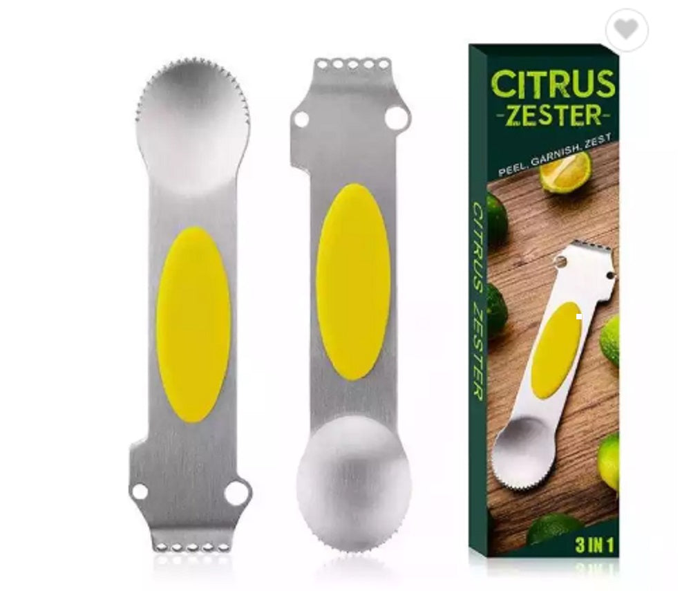 3-in-1 Stainless Steel Lemon Zester, Grater & Citrus Peeler | TIKA
