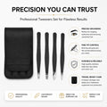 4-Piece Stainless Steel Eyebrow Tweezer Set | TIKA