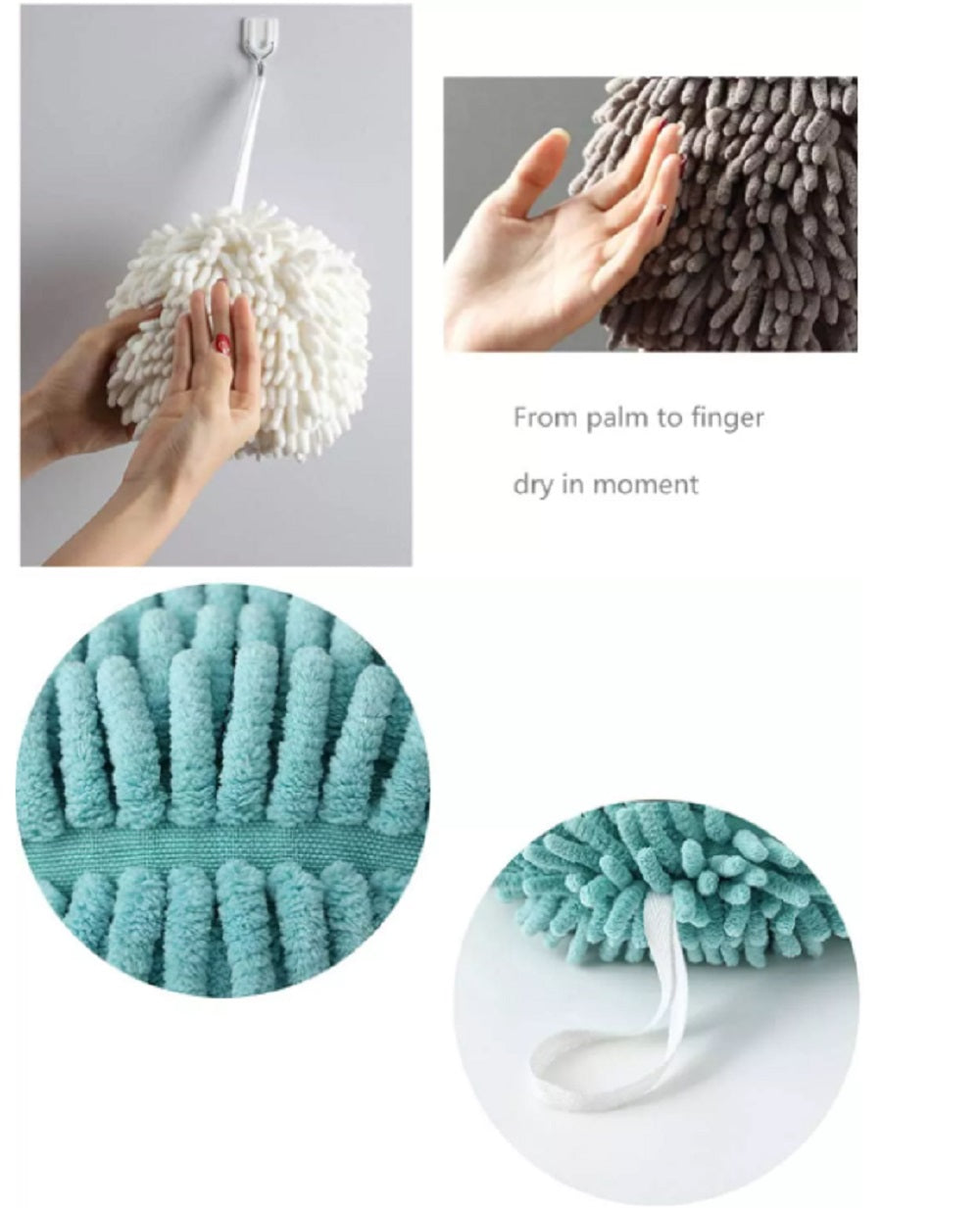 3-Pack Absorbent Hanging Hand Towel Balls | TIKA