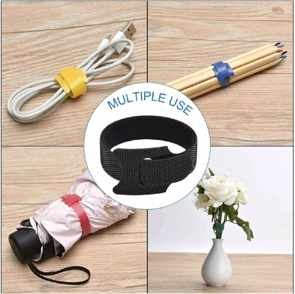 100-Pack Reusable Hook & Loop Cable Ties | TIKA