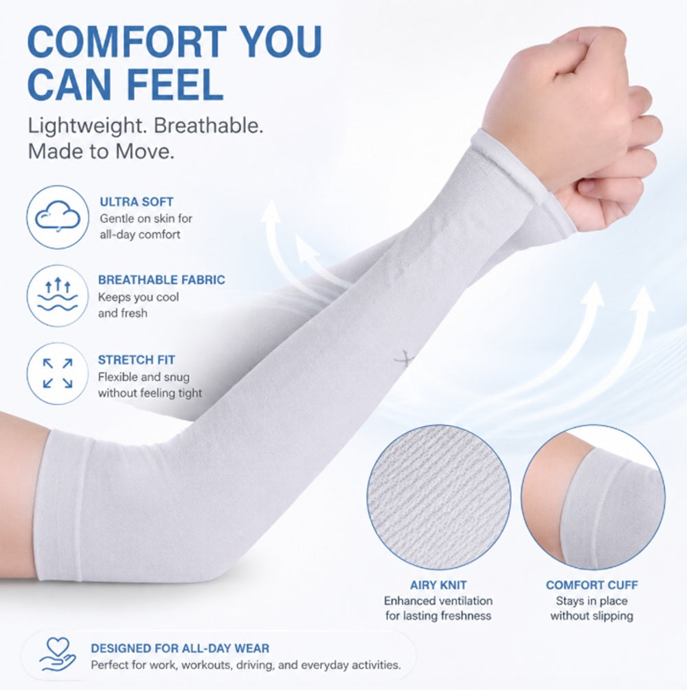 Cooling Sports Arm Sleeves with UV Protection, 1 Pair | TIKA