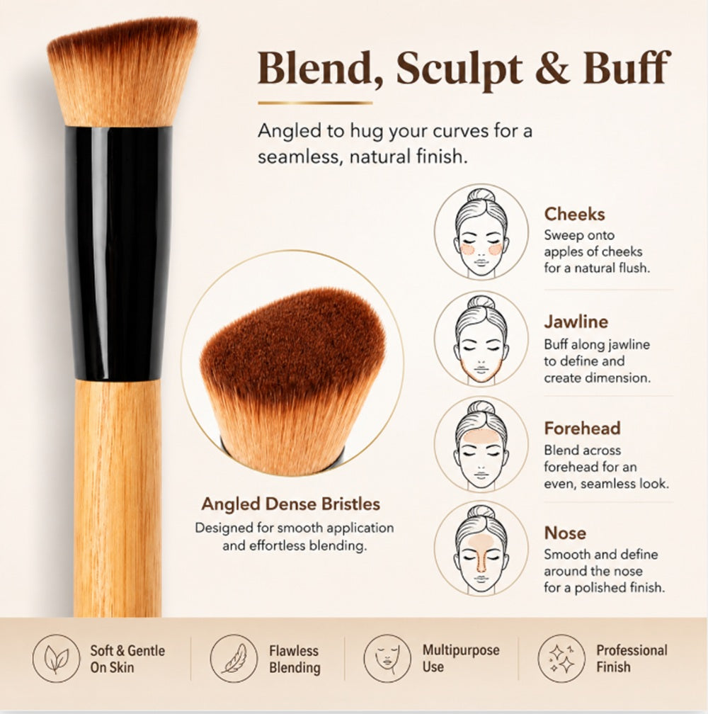 Foundation & Powder Buffing Makeup Brush | TIKA