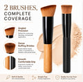 2-Pack Foundation & Powder Buffing Makeup Brushes | TIKA