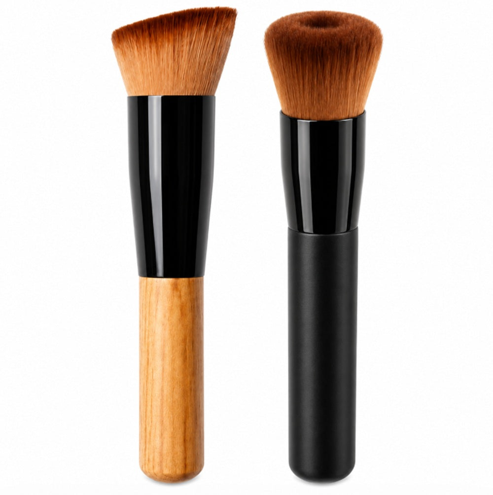 2-Pack Foundation & Powder Buffing Makeup Brushes | TIKA