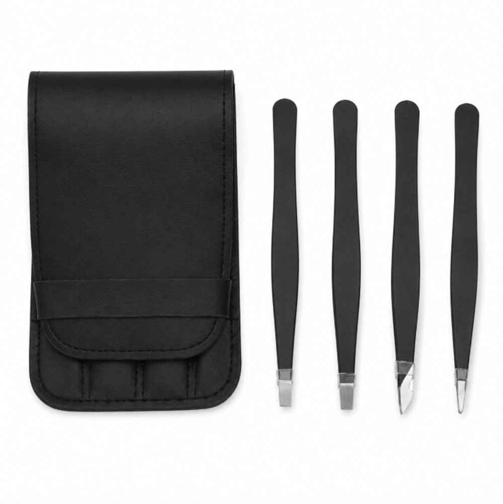 4-Piece Stainless Steel Eyebrow Tweezer Set | TIKA